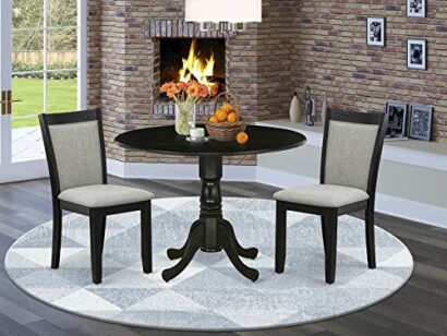 East West Furniture 3 Piece Modern Dining Table Set