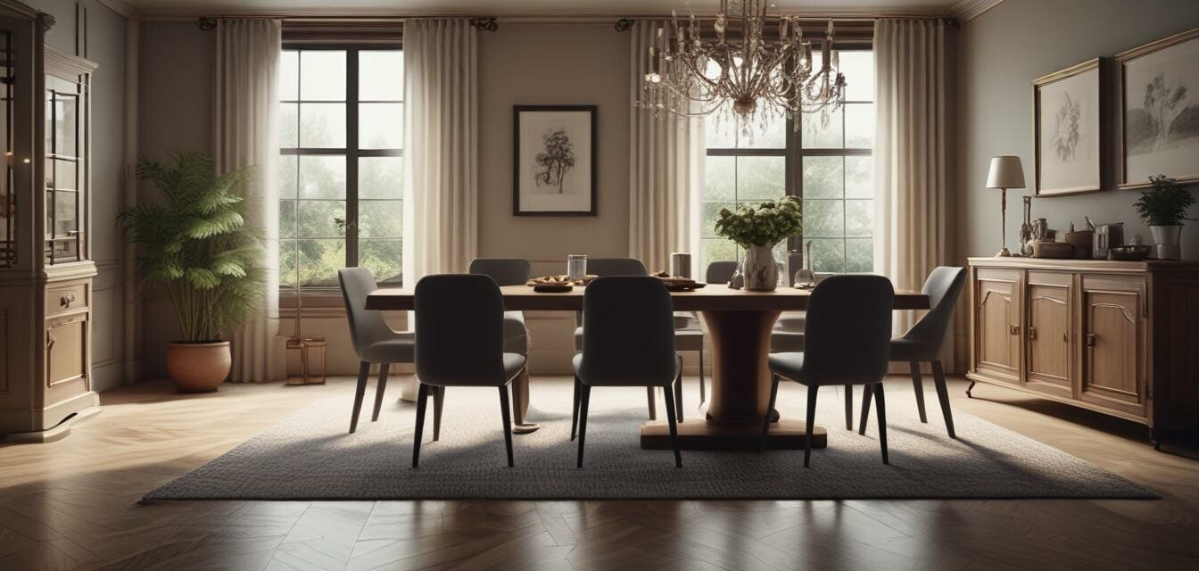 Decorated dining area with dining room set