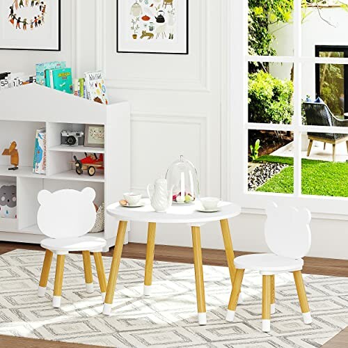 UTEX Kids Wood Table and Chair Set