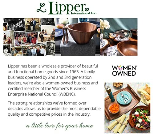 Lipper International promotional material highlighting home goods and women-owned business certification.