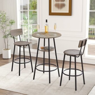 Round Stool, Bar, Modern Dining, Pub Table and Chairs Set