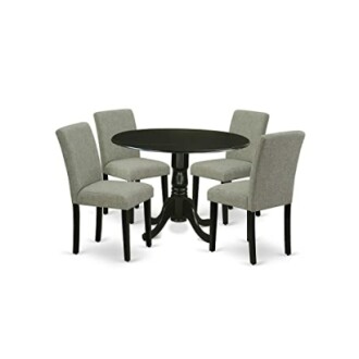 East West Furniture DLAB5-BLK-06 5-Piece Dinette Set