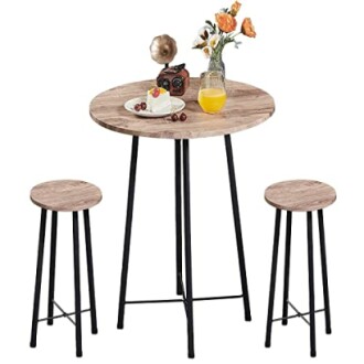 VECELO Small Bar Table and Chairs