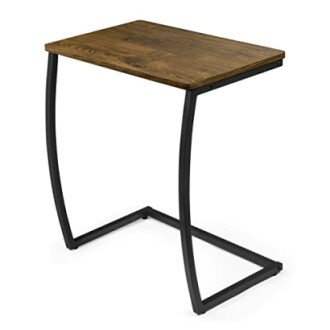 Wooden side table with metal frame